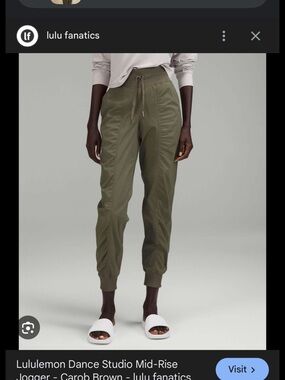 lululemon athletica Olive Green Mid-Rise Track Joggers